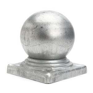 100mm Iron Ball Top Fence Finial Post Cap with Flat Square Base Decor Protection