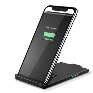 Essager 10W Foldable Fast Charging Wireless Charger Pad Phone Holder For iPhone X XR XS Max Xiaomi Mi8 Mi9 Pocophone S9 S10 S10+