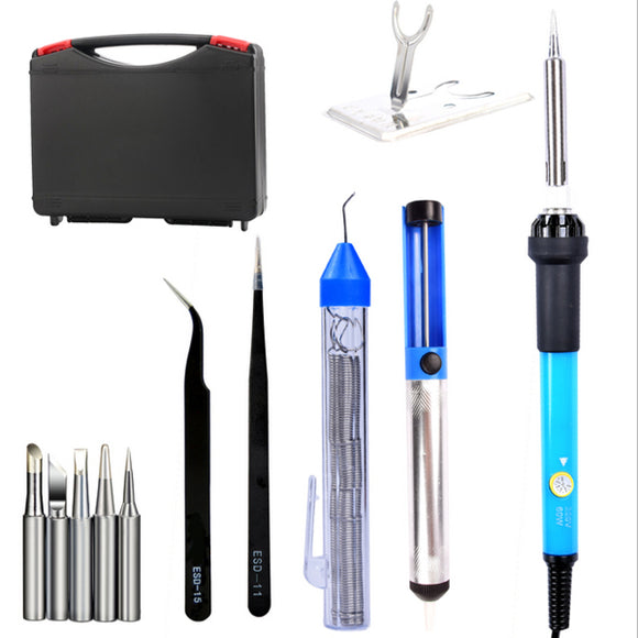 Drillpro 60W 220V Adjustable Temperature Electric Soldering Iron Welding Solder Repair Tool Kit