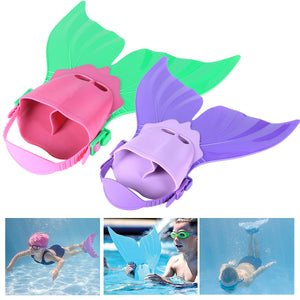 Kids Children Mermaid Tail Swimming Fin Foot Training Flipper Shoes