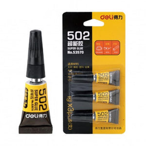 Deli 502 Strong Adhesive Glue Strong Adhesion for a Variety of Materials Super Glue