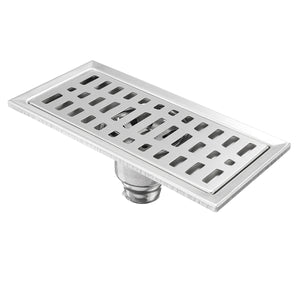 200x100mm Stainless Steel Rectangle Shower Floor Drain Removable Strainer Linear Quick Drain Grate