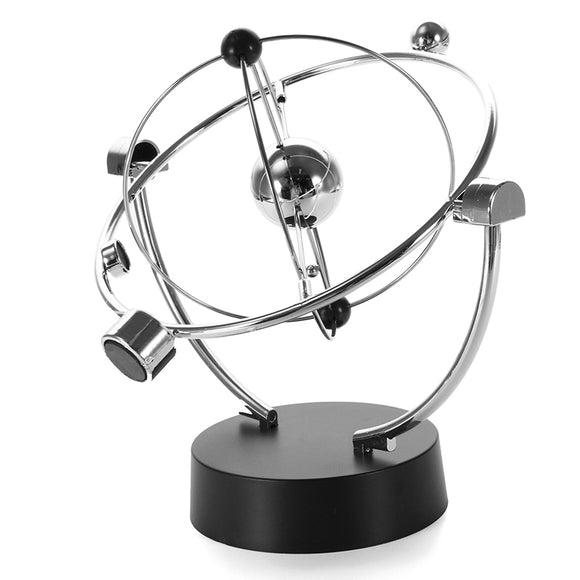 Silver Orbital Desk Decoration Celestial Newton Pendulum