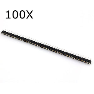 100pcs 40 Pin Single Row 2.54mm Round Female Header Pin