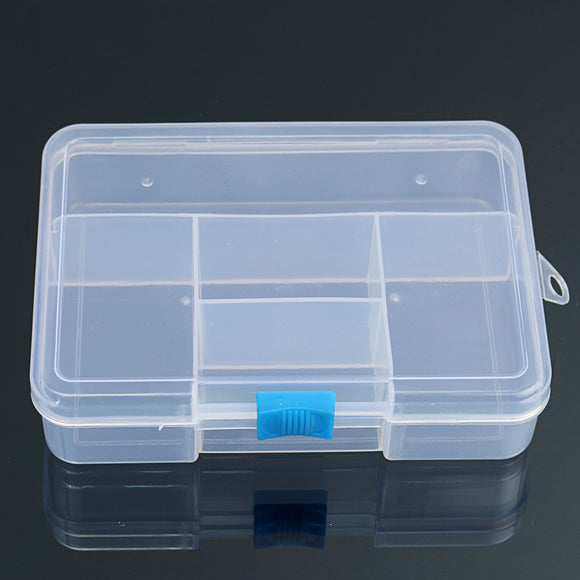 5 Grids Clear PP Eco-Friendly Adjustable Storage Container DIY Crafts Jewelry Organizer Dividers Box