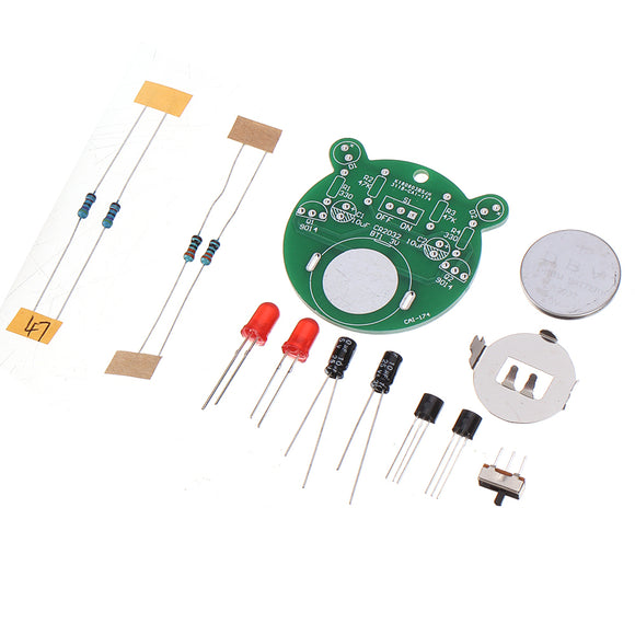 20pcs DIY Electronic Kit Set Cartoon Bear LED Flash Light Production Kit Simple Flash Parts DIY Skill Competition Triode Soldering