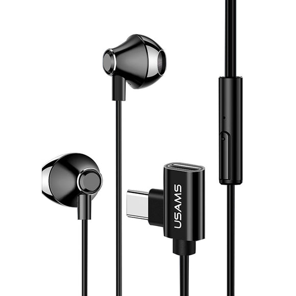 USAMS EP-33 Type-C Wired In-ear Earphone HiFi 4D Stereo Megnetic Adsorption Earbuds Headphone with Mic