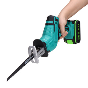 88V Cordless Reciprocating Saw Chainsaw W/ 4 Saw Blades Metal Cutting Woodworking