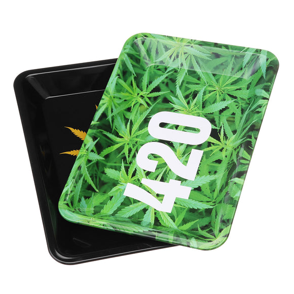 18cm*12.5cm Portable Metal Rolling Tray Smoking Cigarettes Holder Trays Decorations