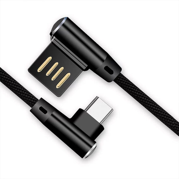 Bakeey 90 Degree Right Angle Braided USB Type-C Charging Data Cable for Samsung Xiao Huawei