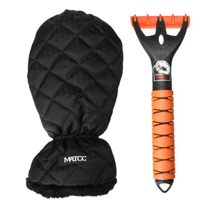 MATCC Ice Scraper Mitt for Windshield Car Ice Scraper Glove Waterproof and Warm Small Car Window Snow Scraper Tool for Freezer