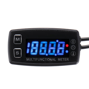 12V Digital LCD Engine Multifunction Tach Hour Meter Tachometer Thermometer Temperature Gauge Waterproof