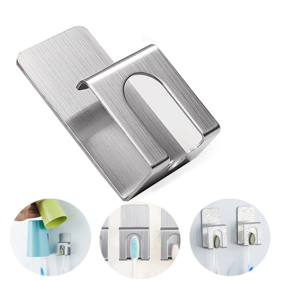 AUGIENB Paste Stainless Steel Toothbrush Holder Wall Mounted Cup Holder Bathroom Hook