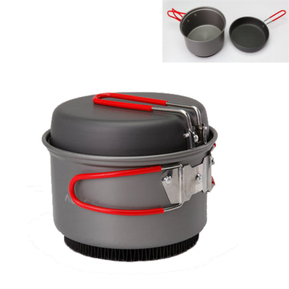 ALOCS 1-2 Person 1.4L Pot Hard Alumina Cooking Set Camping Cookware Outdoor Picnic Supplies