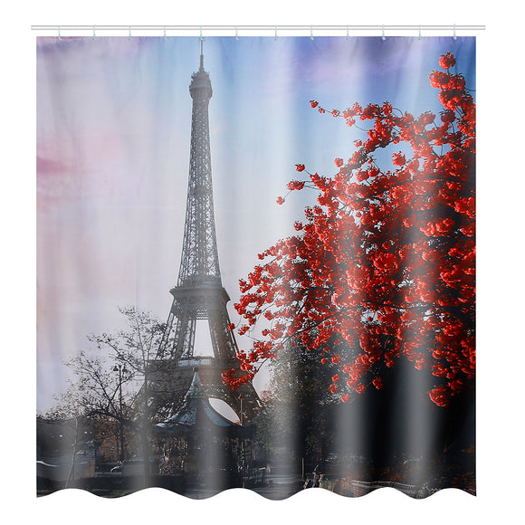 180X180CM Eiffel Tower Waterproof Polyester Shower Curtain Bathroom Bathe Cloth