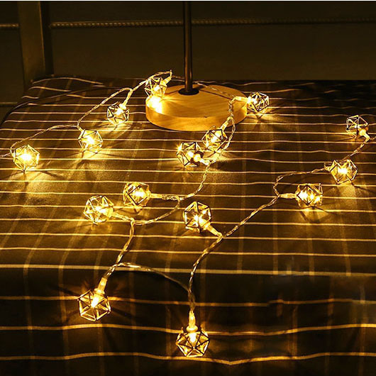 KCASA 10 LED Metal Polygon String Lights LED Fairy Lights for Festival Christmas Decoration