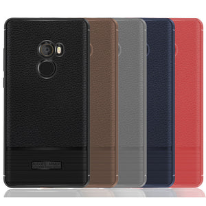 Bakeey Litchi Pattern Anti-fingerprint TPU&Silicone Leather Case For Xiaomi Mi Mix 2