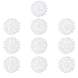 10Pcs/Set Hand Crocheted Doilies Cotton Woven Round Cup Dish Table Tablecloth Placemat Decorations