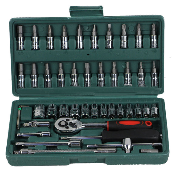 46 Piece Sleeve Set Tool Sleeve Ratchet Screwdriver Combination Socket Wrench Set Auto Repair Tools