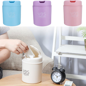 Mini Desktop Flip Trash Can Desktop Table Home Office Covered Waste Bins