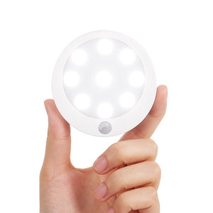 0.5W 9 LED Light Control & PIR Sensor Cabinet Night Light Stick-on Closet Hallway Stairway Bathroom