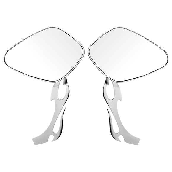 Motorcycle Chrome Glide Flame Mirrors For Harley Davidson Sportster Softail Dyna Electra