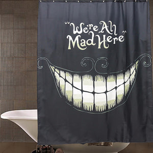 Waterproof Smile Halloween Polyester Shower Curtain Bathroom Decor with 12 Hooks