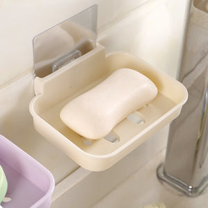 Honana BX-084 Bathroom Soap Dish Sink Sponge Holder Candy Color Magic Sticker Waterfall Soap Dish