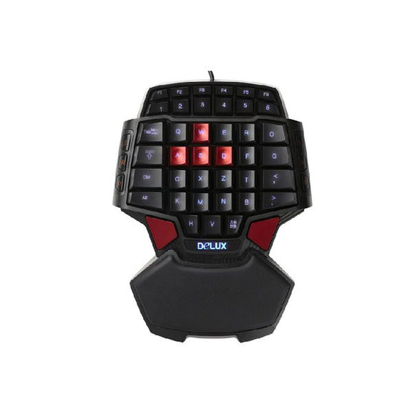 Original Delux T9 One-hand 47keys Wired USB Gaming Keyboard