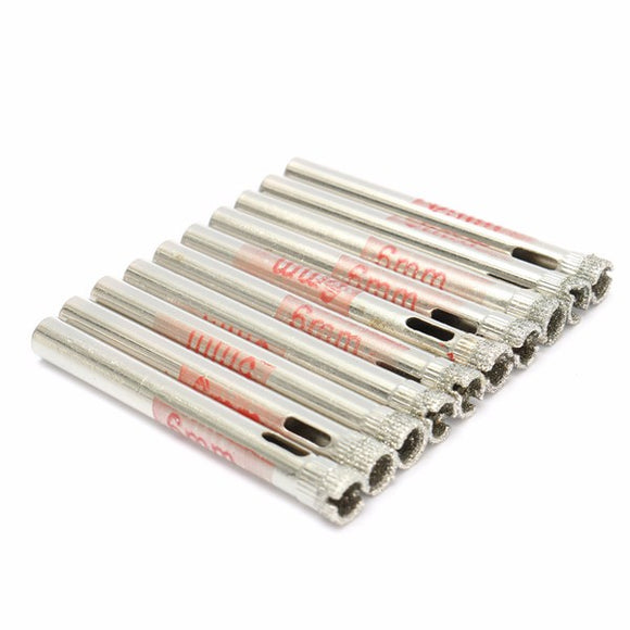 10pcs 6mm Diamond Hole Saw Drill for Glass Ceramic Marble