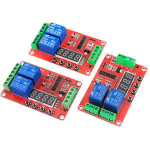 2 Channel Multi-function Relay Module Delay Self-lock CycleTiming Timer Relay 5V/12V/21V