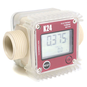 Red K24 Turbine Digital Diesel Fuel Flow Meter For Chemicals Water