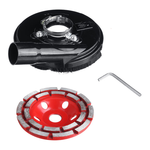 125mm Diamond Grinding Cup Wheel and Universal 5 Inch Angle Grinder Grinding Dust Shroud Tools Kit