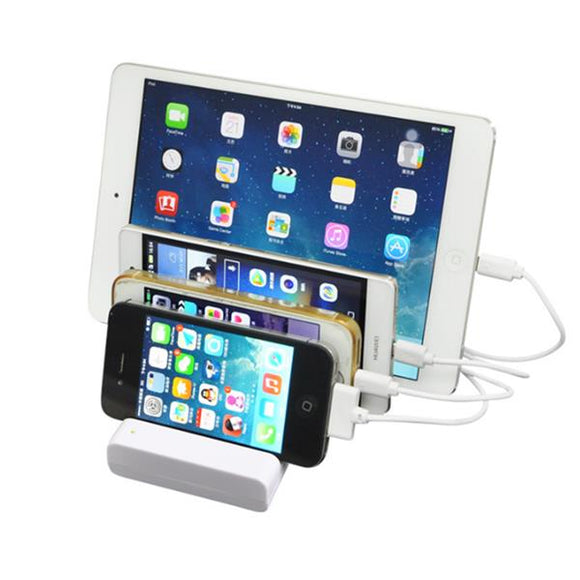 US 4 USB Charger Dock Charging Desktop Station Stand Holder For Mobile Phone