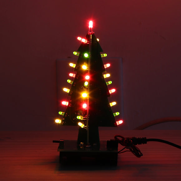 Assembled Christmas Tree LED Color Light Electronic 3D Decoration Tree Children Gift Ordinary Version