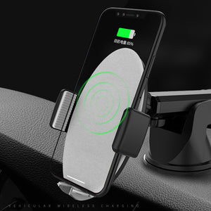 Bakeey 10W Qi Wireless Fast Charge Smart Auto Lock Car Dashboard Phone Holder Stand for iPhone X 8