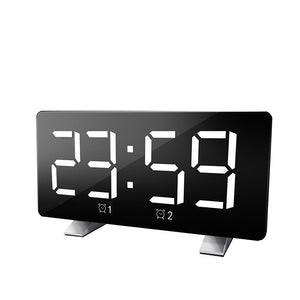 Mirror Digital Display LED Snooze Alarm Clock USB Time Night Mode Clock