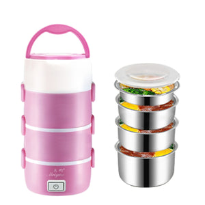 2.2L 4 Layers Stainless SteelElectric Lunch Box Mini Rice Cooker Food Warmer