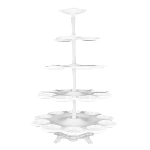 5 Tier Plastic Cupcake Holder White Display Stand Dessert Wedding Birthday Decorations