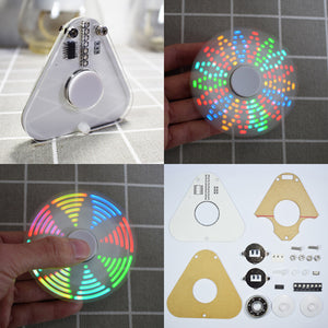 5pcs Geekcreit DIY Round Triangle LED POV Rotation Hand Spinner SMD Learning Kit