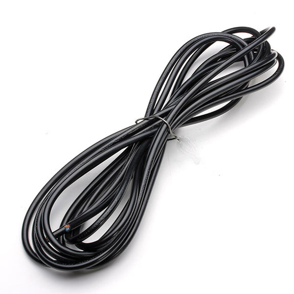 5M Black 3-Wire 6mm Round Electrical Cord Vintage Pendant Lamp Wires