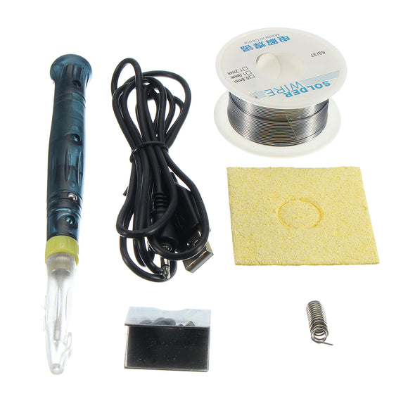 5V 8W Mini USB Electric Heating Soldering Iron Kit Tip Pen ABS Portable