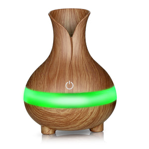 300ml Vase Wood Grain Home Car Humidifier With USB Charger