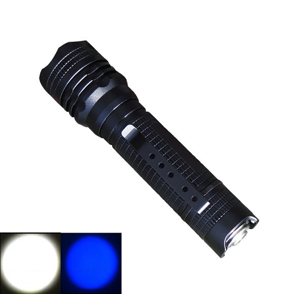 WainLight BD04 XPE Blue Light/L2 White Light Rechargeable Zoomable LED Flashlight Outdoor 18650 Flashlight Fishing Led Torch