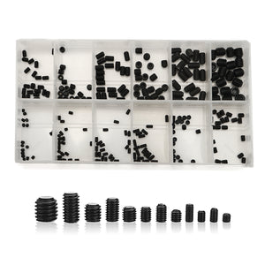 Suleve MXCH1 240Pcs M3-M8 Grub Screw Carbon Steel Hex Socket Allen Head Set Screw