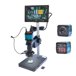 HAYEAR 14MP USB Digital Industry Microscope Camera 100X Zoon C-mount Lens 4GB TF Card + 7 Inch  LCD Monitor"