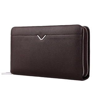 Microfiber Large Capacity Multi-card Slot Business Long Wallet Clutch Bag For Men