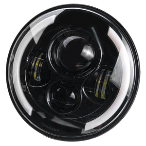 7 Motorcycle LED Projector Headlight Hi-Lo Beam Round For Jeep For Wrangler"