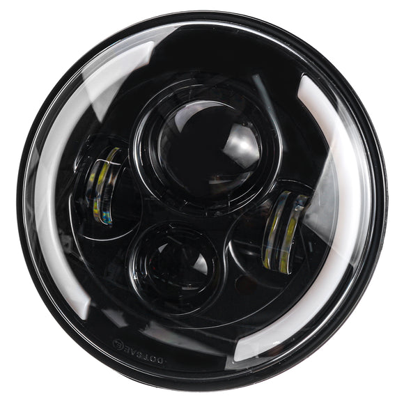 7 Motorcycle LED Projector Headlight Hi-Lo Beam Round For Jeep For Wrangler