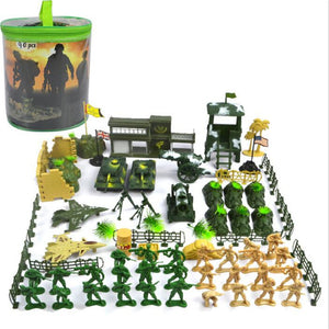 90pcs Military Playset Plastic Toy Soldier Army Men 5cm Figures Accessories